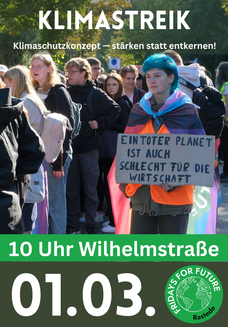 Plakat zum Klimastreik am 1. März