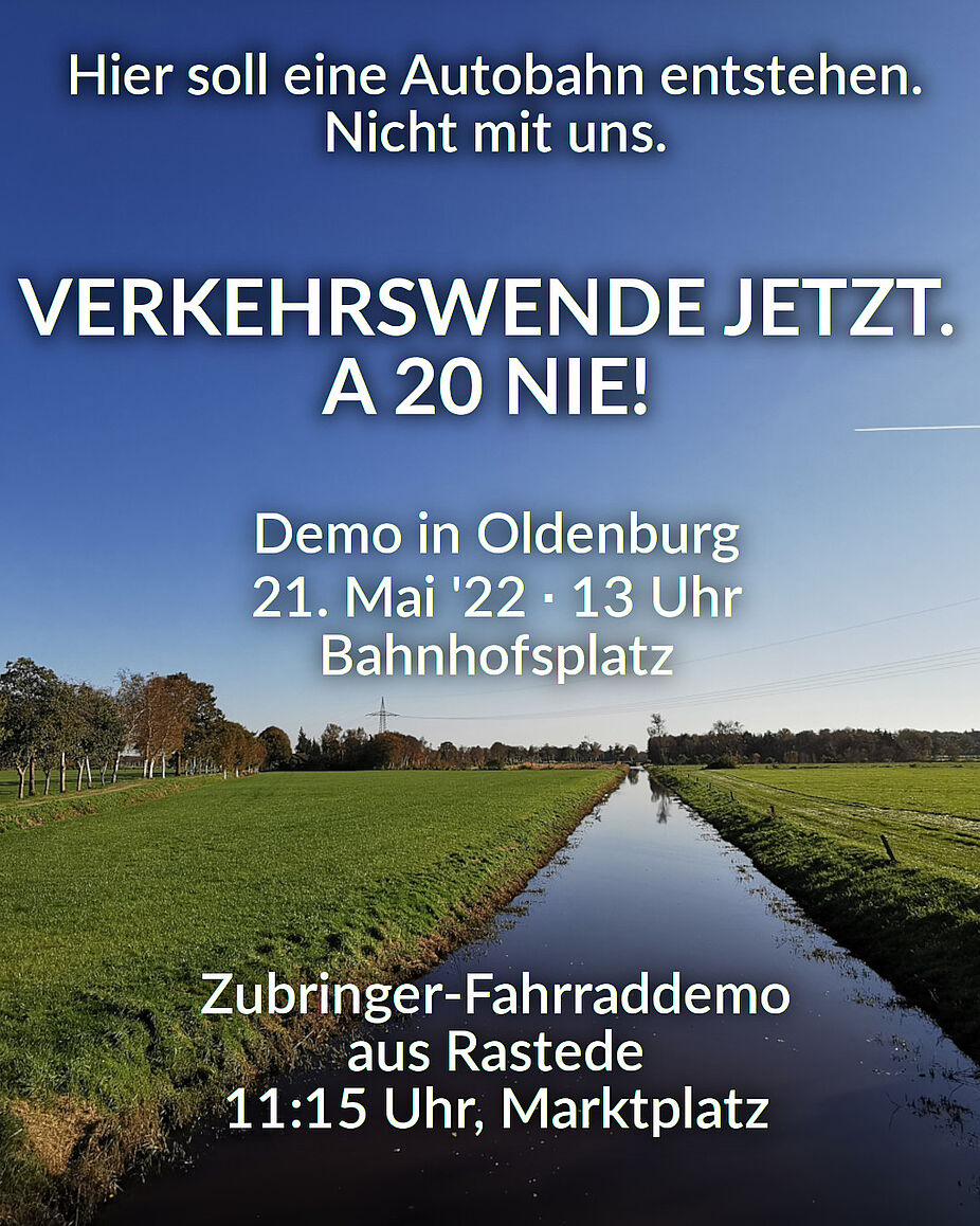Flyer - Verkehrswende-Demo mit Fahrrad-Demo ab Rastede