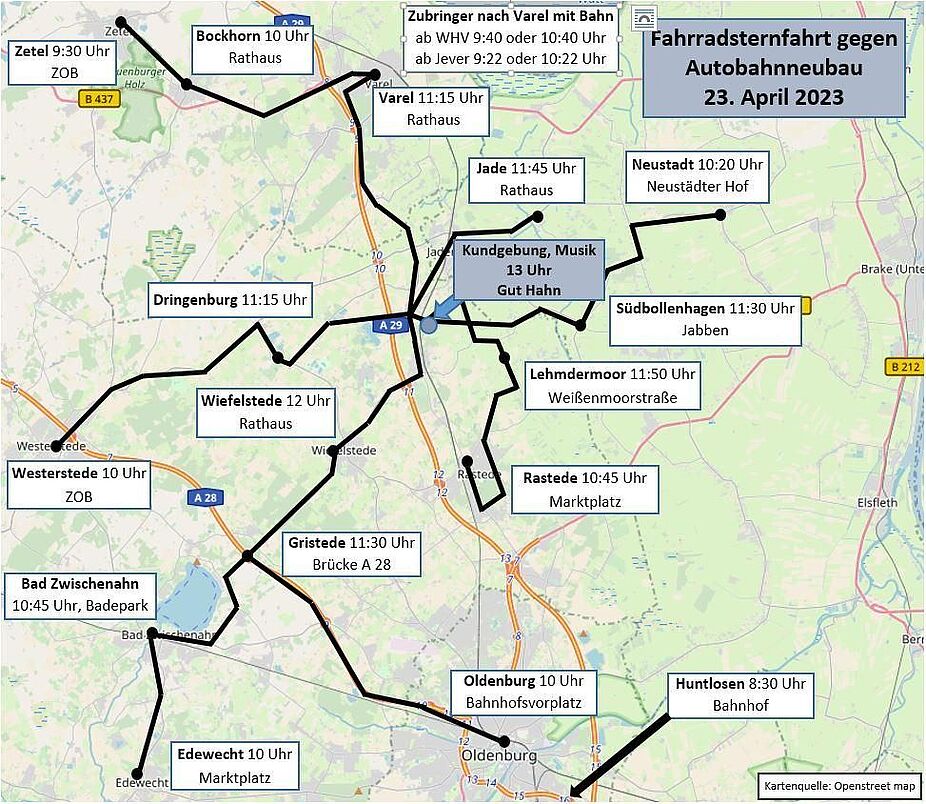 Sternfahrt zum Gut Hahn bei Rastede