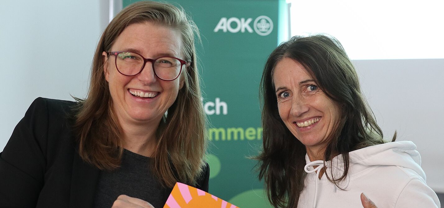 Eva Mahling, Vorsitzende ADFC Bayern und Referentin Beate Pfänder, Diplom-Sportwissenschaftlerin an der TU München